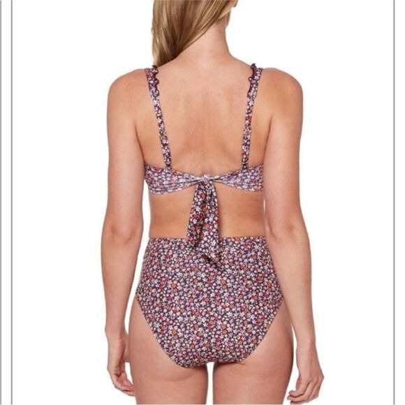 SANCTUARY HIGH WAISTED BANDED BIKINI BOTTOM RETROGRADE PRINT SMALL NWT - Picture 8 of 8